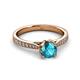 3 - Aziel Desire London Blue Topaz and Diamond Solitaire Plus Engagement Ring 