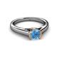 3 - Ellie Desire Blue Topaz and Diamond Engagement Ring 