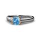 1 - Ellie Desire Blue Topaz and Diamond Engagement Ring 