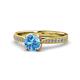 1 - Aziel Desire Blue Topaz and Diamond Solitaire Plus Engagement Ring 