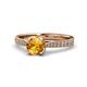 1 - Aziel Desire Citrine and Diamond Solitaire Plus Engagement Ring 