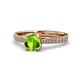 1 - Aziel Desire Peridot and Diamond Solitaire Plus Engagement Ring 