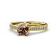 1 - Aziel Desire Smoky Quartz and Diamond Solitaire Plus Engagement Ring 