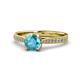 1 - Aziel Desire London Blue Topaz and Diamond Solitaire Plus Engagement Ring 