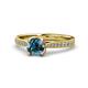 1 - Aziel Desire Blue and White Diamond Solitaire Plus Engagement Ring 