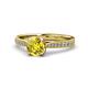 1 - Aziel Desire Yellow and White Diamond Solitaire Plus Engagement Ring 