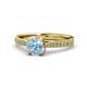 1 - Aziel Desire Aquamarine and Diamond Solitaire Plus Engagement Ring 