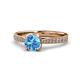 1 - Aziel Desire Blue Topaz and Diamond Solitaire Plus Engagement Ring 