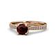 1 - Aziel Desire Red Garnet and Diamond Solitaire Plus Engagement Ring 