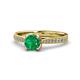 1 - Aziel Desire Emerald and Diamond Solitaire Plus Engagement Ring 