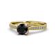 1 - Aziel Desire Black and White Diamond Solitaire Plus Engagement Ring 