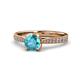 1 - Aziel Desire London Blue Topaz and Diamond Solitaire Plus Engagement Ring 