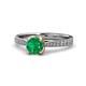 1 - Aziel Desire Emerald and Diamond Solitaire Plus Engagement Ring 