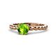 1 - Sariah Desire Peridot and Diamond Engagement Ring 