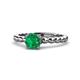 1 - Sariah Desire Emerald and Diamond Engagement Ring 