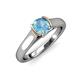 4 - Ellie Desire Blue Topaz and Diamond Engagement Ring 