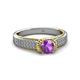 3 - Anya Desire Amethyst and Diamond Engagement Ring 