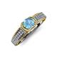 4 - Anya Desire Blue Topaz and Diamond Engagement Ring 
