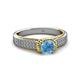 3 - Anya Desire Blue Topaz and Diamond Engagement Ring 