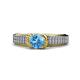 1 - Anya Desire Blue Topaz and Diamond Engagement Ring 