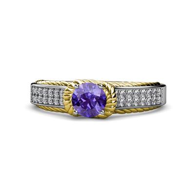 Anya Desire Iolite and Diamond Engagement Ring