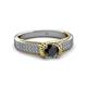 3 - Anya Desire Black and White Diamond Engagement Ring 