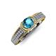 4 - Anya Desire London Blue Topaz and Diamond Engagement Ring 