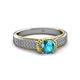 3 - Anya Desire London Blue Topaz and Diamond Engagement Ring 