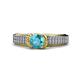 1 - Anya Desire London Blue Topaz and Diamond Engagement Ring 