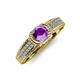 4 - Anya Desire Amethyst and Diamond Engagement Ring 