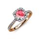4 - Anne Desire Pink Tourmaline and Diamond Halo Engagement Ring 