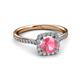 3 - Anne Desire Pink Tourmaline and Diamond Halo Engagement Ring 