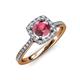 4 - Anne Desire Rhodolite Garnet and Diamond Halo Engagement Ring 