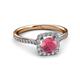 3 - Anne Desire Rhodolite Garnet and Diamond Halo Engagement Ring 
