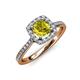 4 - Anne Desire Yellow and White Diamond Halo Engagement Ring 