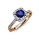 4 - Anne Desire Blue Sapphire and Diamond Halo Engagement Ring 