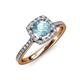 4 - Anne Desire Aquamarine and Diamond Halo Engagement Ring 