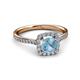 3 - Anne Desire Aquamarine and Diamond Halo Engagement Ring 