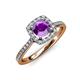 4 - Anne Desire Amethyst and Diamond Halo Engagement Ring 