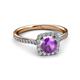 3 - Anne Desire Amethyst and Diamond Halo Engagement Ring 