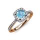 4 - Anne Desire Blue Topaz and Diamond Halo Engagement Ring 