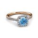 3 - Anne Desire Blue Topaz and Diamond Halo Engagement Ring 