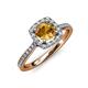 4 - Anne Desire Citrine and Diamond Halo Engagement Ring 
