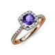 4 - Anne Desire Iolite and Diamond Halo Engagement Ring 