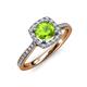 4 - Anne Desire Peridot and Diamond Halo Engagement Ring 