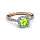 3 - Anne Desire Peridot and Diamond Halo Engagement Ring 