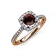 4 - Anne Desire Red Garnet and Diamond Halo Engagement Ring 