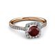 3 - Anne Desire Red Garnet and Diamond Halo Engagement Ring 