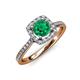 4 - Anne Desire Emerald and Diamond Halo Engagement Ring 