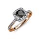 4 - Anne Desire Black and White Diamond Halo Engagement Ring 